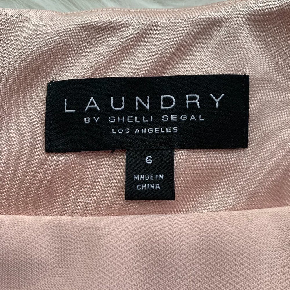 NWT LAUNDRY BY SHELLI SEGAL Blush Cocktail Dress - Picture 6 of 7
